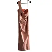 Aidan Mattox Dress Size 18 One Shoulder Jacquard Gown Glittery