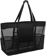 [BESTOYARD] Travel Toiletries Bag Mesh Beach Tote Bag Straps Waterproof for Beach Swimming Bathing