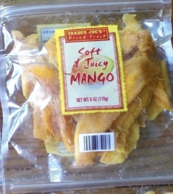 Trader Joe's Mango Dried Fruit Soft & Juicy 6 oz Each Bag Vitamin C