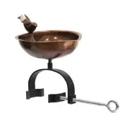 ACHLA Heart Shaped Birdbath Over Rail Bracket, Antique Copper - HBB-01-OR2
