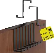 Menz Over The Door Hooks 10 10pack fits 1 3/8" to 1 3/4", Black