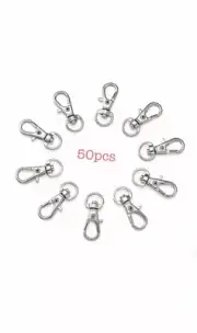 50pcs Alloy Swivel Lobster Claw Clasp Swivel Snap Hook Platinum Jewelry fast shp