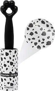 Korbond Pet Lint Roller - 33 Paw Printed Sheets - Lemon Scented Adhesive Pet Hair Remover Roller - Sticky Roller for Clothes