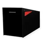 Ilyapa Modern Angle Design Post Mount Modern Mailbox - Black Exterior Powder ...