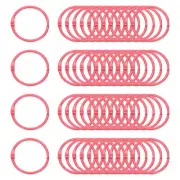 48Pcs Loose Leaf Binder Rings, 1.78 Inch Metal Open Card Rings, Light Rose Red