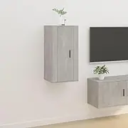 Wall Mounted TV Stand Unit, Living Room Entertainment Center Table with Storage Space, Modern Media Cabinet, Bedroom Shelf, Grey, TV Stand, Set, Stands