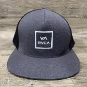 RVCA Men's All the Way Trucker Hat Heather Grey Black Snap Back Cap Snapback
