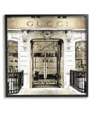 City Fashion Brand Shop Architecture Framed Giclee Wall Art by Madeline Blake