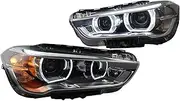 Compatible With BMW X1 F48 F49 Headlights 2016-2019 ，DRL Day Running Light LED Bi Xenon Bulb Fog Light Car Accessory X1 F48 F49 Head Lamp
