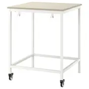 TROTTEN table, beige/white, 80x80 cm