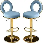 Adjustable Swivel Bar Stools Set of 2 Counter Height Bar Stools with Back PU Leather Upholstered Armless Dining Chairs for Kitchen Island Black Black Base