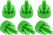 uxcell 6 Pcs 6#32 Knurled Thumb Screw Computer Case Threaded Hand Tighten Screws Aluminum Alloy for PC Case, Green