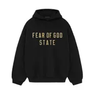 Fear of God Essentials Fleece Hoodie (FW24) "State" Black