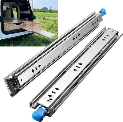 Heavy Duty Drawer Slides with Lock 34 Inch,3-Fold Full Extension Locking Draw...