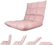 Extra Long Foldable Floor Lounger Chair, Floor Chair, Floor Sofa,Adjustable Back, Reading, Gaming, Watching TV, Coral Velvet Cover, Measuring 110 x 55 x 11 cm. (Pink)
