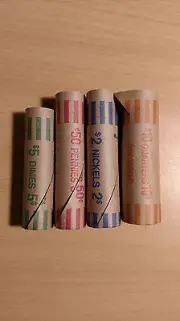 50 ASSORTED PREFORMED COIN WRAPPER TUBES!!!