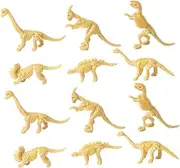 HEALSOPTHY 12 Pcs PVC Dinosaur Skeleton Model Realistic Plastic Dinosaurs for Educational Play for Collection Decoration and Birthday Party Supplies Beige