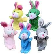 Plush Bunny Puppets, Interactive Finger Puppets, Plush Bunny Interactive Toys Set, Soft Material, Multipurpose Uses, 10cm for Educational Shows, Children, Creativity, Imagination