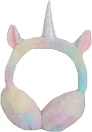 [WESIEVYA] Unicorn Ears Ear Muffs for Ear Muffle Unicorn Ear Warmer Fuffy Ear Muffs Unicorn Horn Headband Ear Muffs for Women Adorable Ear Cuff Plush Pink