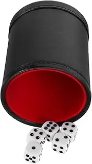 ADOCARN PU Dice Shaker Cup with Felt Lining for Noiseless Rolling Complete for Standard Game Dice Stylish Design for Table Games