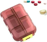 Pack of 1 Tablet Box, 7 Days 10 Compartme s, with Labels and Portable Medicine Cutter, Travel Pill Box, Pill Box