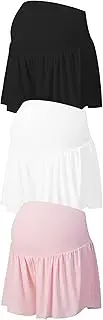 [EXARUS] Maternity Athletic Flowy Shorts 2 in 1 Butterfly Over The Belly Workout with Pockets Pregnancy Shorts Running