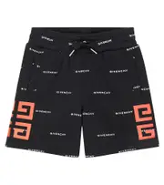[Givenchy Kids] Givenchy Kids Logo cotton-blend jersey shorts Y 8 black