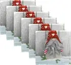 Christmas Cloth Napkins Set of 6, Christmas Gnome Square Premium Polyester Table