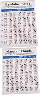 TOYANDONA 2 Pcs Mandolin Chord Reference Chart Copper Plate Paper Diagram for Beginners Training