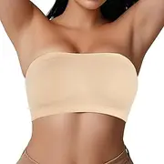 [Okdance] Women's Bandeau Bra Supportive Seamless Strapless Bras for Women Sports Yoga Padded Bandeau Top Convertible Straps Lingerie Small to Plus Size