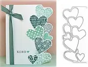 Heart Border Metal Die Cuts,Hollow Hearts Frame Wedding Cutting Dies Cut Stencils for DIY Scrapbooking Photo Decorative Embossing Paper Dies for Scrapbooking Card Making