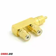 Cablecc 1pcs/lot Angled RCA Audio Splitter Plug Adapter Female to Male Extension