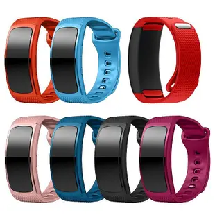 適用Samsung/三星Galaxy Gear Fit2運動智能手環帶fit2 Pro防水矽膠錶帶替換腕帶