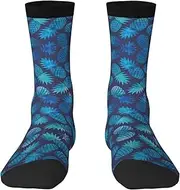 [EdWal] Soft Blue pineapple print Moisture Wicking Socks Sports Socks for Men and Women Warm thermal Boot Hiking Socks