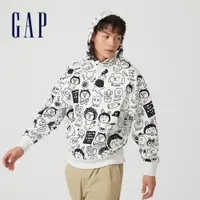 在飛比找蝦皮商城優惠-Gap 男女同款 Gap x HOZO聯名 刷毛帽T-白色(