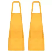 2pcs Kitchen Cooking Aprons Art Aprons Pottery Artist Painting Apron Yellow