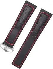 [London Craftwork] 22mm Genuine Leather Strap for TAG HEUER MONACO CARRERA FORMULA 1 Watch Black
