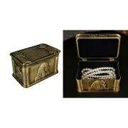 Rectangular Antique Necklace Rings Storage Cases Women Trinket Jewelry Gift Box