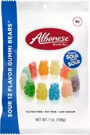 Albanese Sour Bears - 1 Bag - 7oz - Gummy Candy - FREE SHIPPING