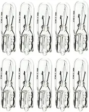 ZMShun 10Pcs 24V 1.2W 286 T5 W2W 37 74 Car Bulb Halogen Bulbs Lamp Automobile Wedge Dashboard Gauge Instrument Lights T5 Dash Lamp Car Interior Replacement Bulbs DC24V T5 Lamp 4300K Yellow
