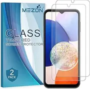 MEZON [2 Pack] Tempered Glass for Samsung Galaxy A14 5G - Crystal Clear Premium 9H HD Screen Protector - Case Friendly, Shock Absorption (Galaxy A14 5G, 9H)