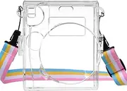 BLBMTCBCAG Camera Bag PU Leather Shoulder Strap Camera Bag PVC Protective Case Fit for FUJIFILM Fit for Instax Mini 90 Neo Classic Camera Protection(PVC Transparent case)