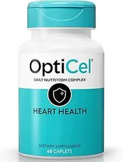 OptiCel Heart Health, Blood Pressure & Cholesterol Support Supplement, Magnesium, K2, Trans-Resveratrol, Quercetin, Curcumin, Supports Anti-Hypertension, Cardio, and Circulatory Health, 60 Capsules