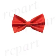 New men's pre-tied bowtie set solid 100% polyester glitter formal wedding Red