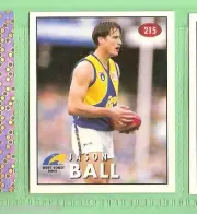1996 AFL SELECT STICKER #215 JASON BALL, WEST COAST EAGLES