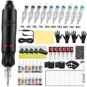 Tattoo Machine Pen Kit with Machine Pen Set Cartridge Needles Ink Power Tattoo
