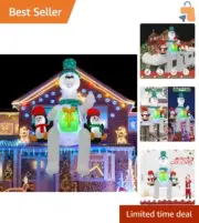 8 FT Inflatable Polar Bear with LED Lights - Perfect for Christmas Yard Display
