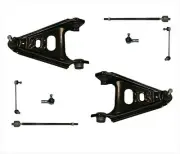 Fits For 08-2013 Smart ForTwo (2) Control Arms Tie Rods Ball Joints Links 8Pcs (for: Smart)