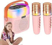 Wscwl Karaoke Machine for Kids - 1200mAh Kids Karaoke Singing Device - Family Karaoke Set, Home Karaoke System, Karaoke Speaker with Dazzling Lights for Adults/Kids