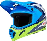 Bell MX-9 MIPS Jackal, motocross helmet , color: Light Blue/Blue/White/Neon-Green , size: L